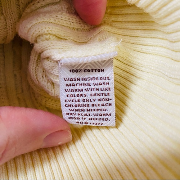 SONOMA Pastel Yellow Lemon Lightweight Long Sleeved Cable Knit Cotton Sweater M - Picture 3 of 4